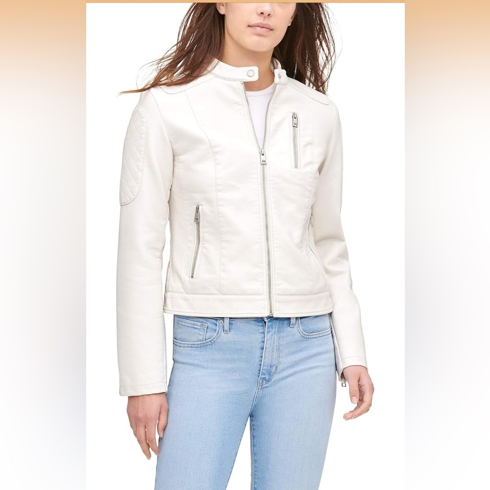 Women's White Levi’s Leather Jacket